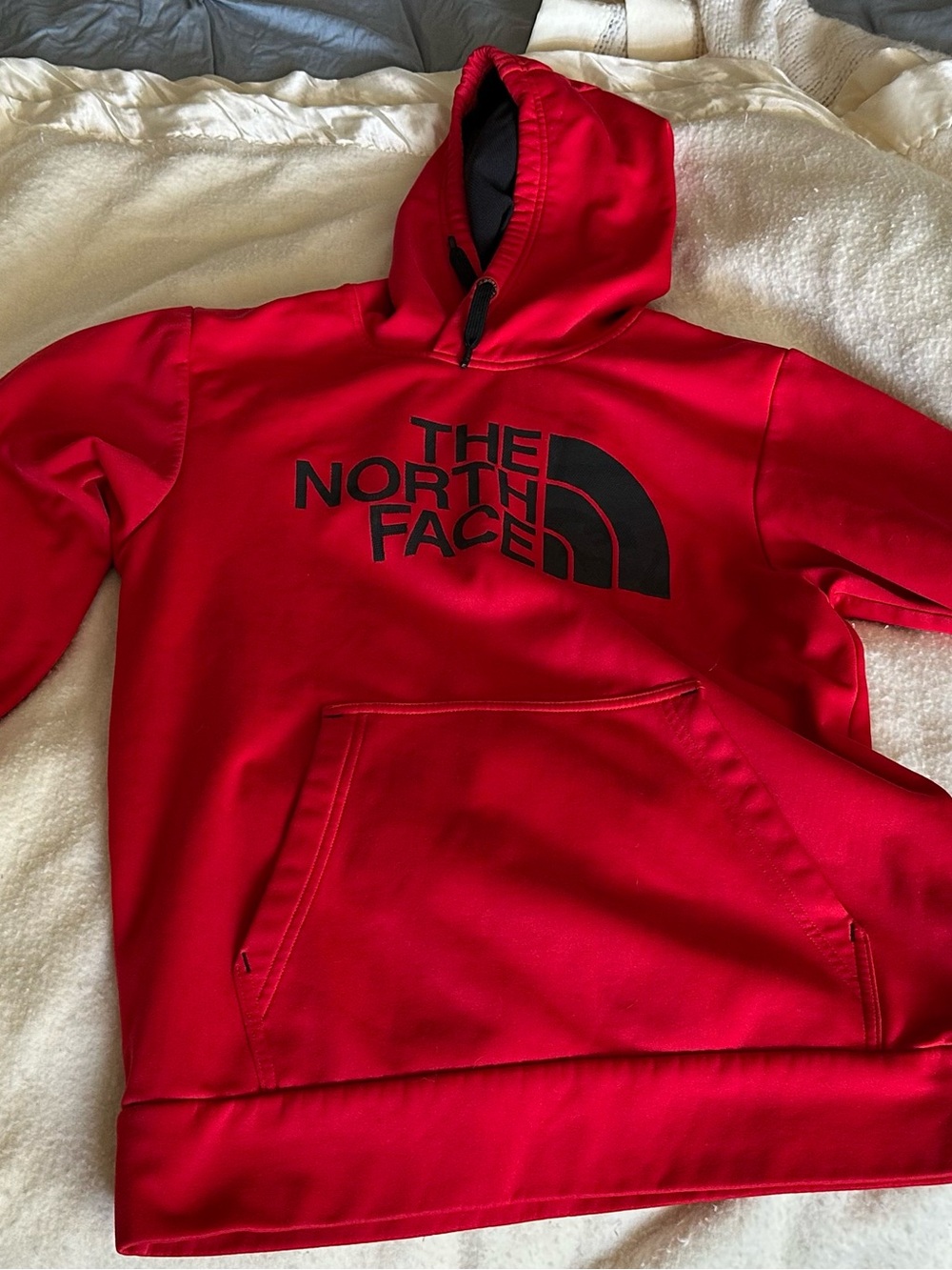 The North Face Red Hoodie with Black Interior